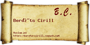 Beráts Cirill névjegykártya